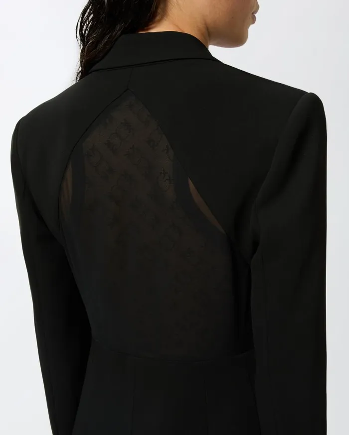 Pinko Blazer With Transparent Insert On The Back Limo Black Women Jackets
