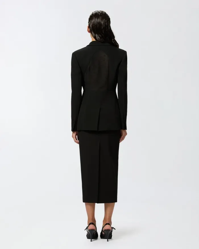 Pinko Blazer With Transparent Insert On The Back Limo Black Women Jackets