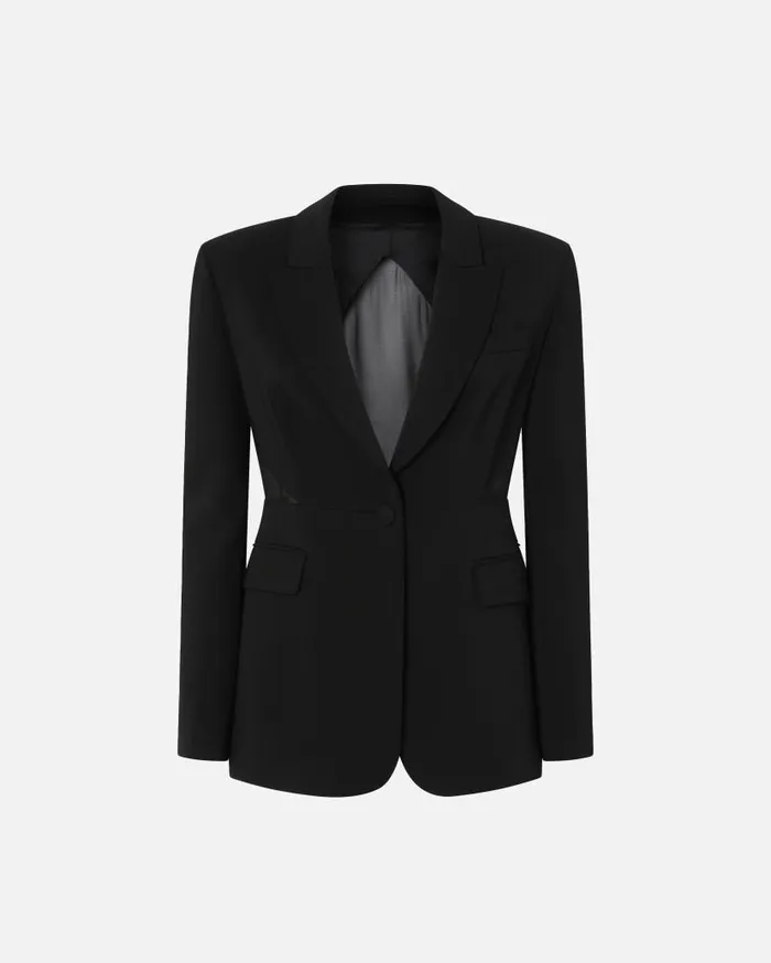 Pinko Blazer With Transparent Insert On The Back Limo Black Women Jackets