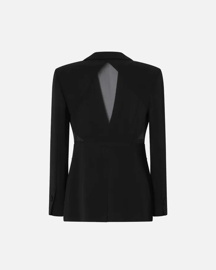 Pinko Blazer With Transparent Insert On The Back Limo Black Women Jackets