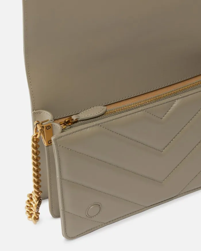 Pinko Classic LoveBag Click Big Chevron Walnutantique Gold Women Love Bag Click