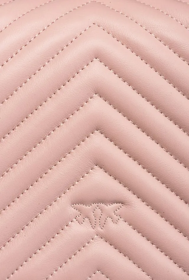 Pinko Classic Love Bag Click Chevron Pinkdusty Pinkantique Gold Women Crossbody Bags