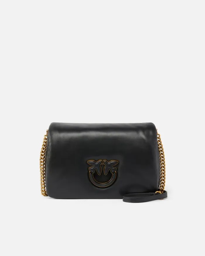 Pinko Classic LoveBag Click Puff Limo Black Block Colour Women Love Bag Click