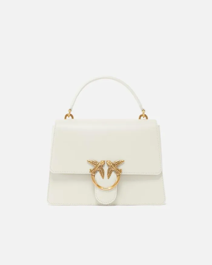 Pinko Classic Love Bag One Top Handle Light Simply Whitewhiteantique Gold Women Love Bag Icons Pinko Classic Love Bag One Top Handle Light Simply Whitewhiteantique Gold Women Love Bag Icons