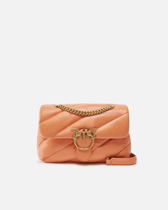 Pinko Classic Love Bag Puff Maxi Quilt Brandy Orangeantiquegold Women Shoulder Bags