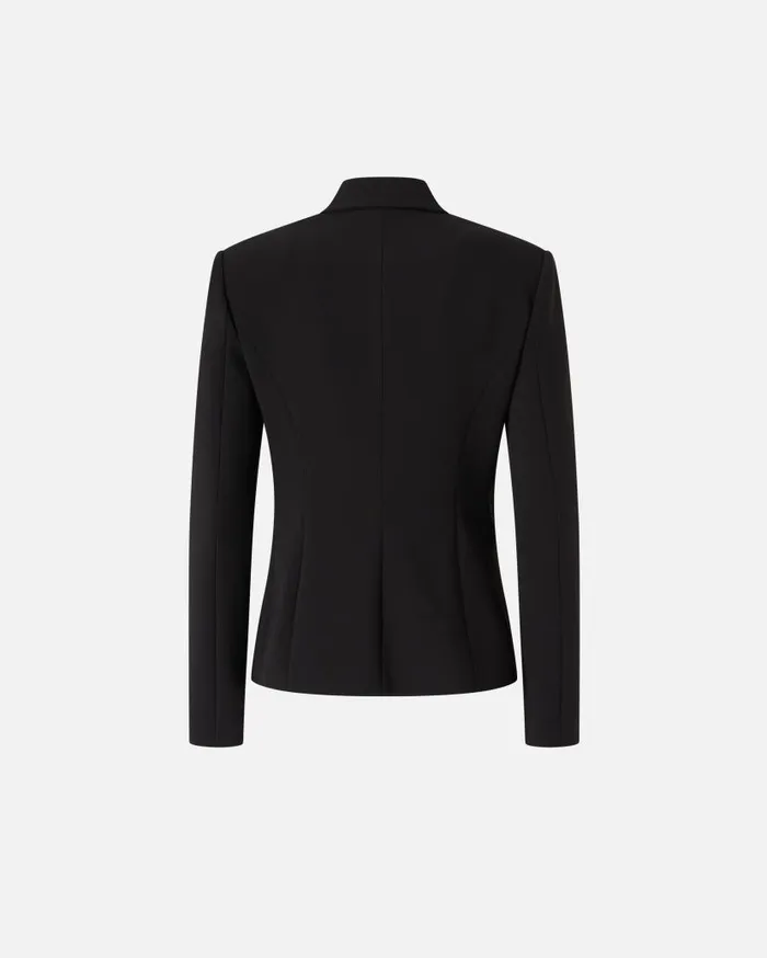 Pinko Crepe Fabric Jacket With Metal Zips Limo Black Women Jackets