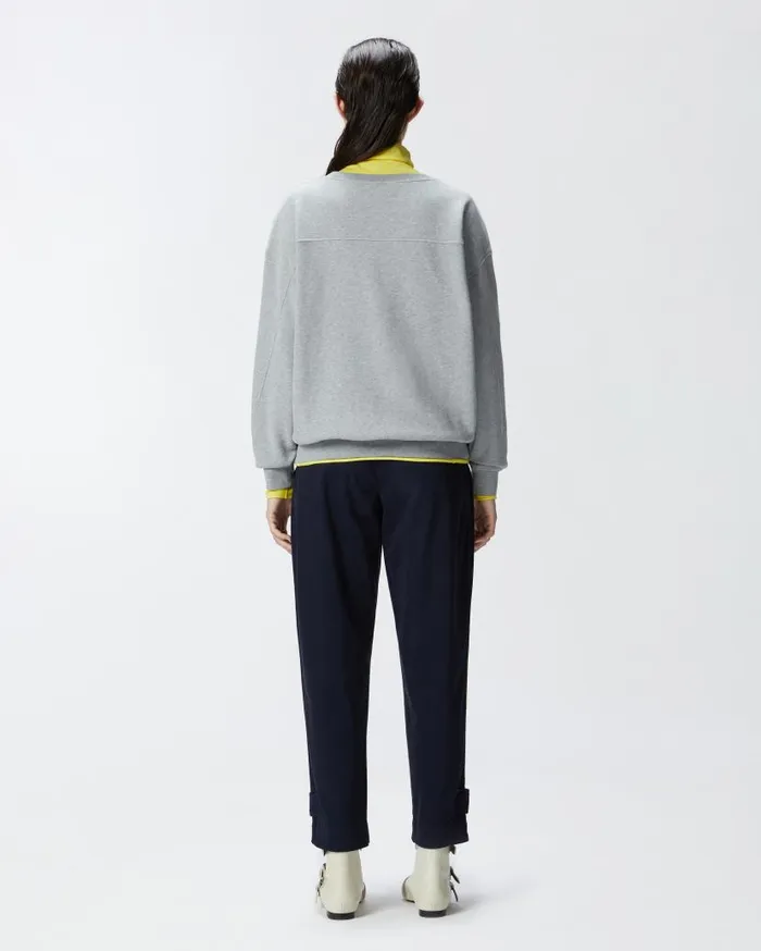 Pinko Crewneck Sweatshirt With Embroidered Logo Drizzle Grey Women Sweatshirts
