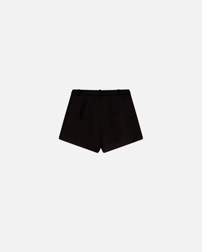 Pinko Crossoverfront Shorts In Technical Cady Limo Black Women Trousers