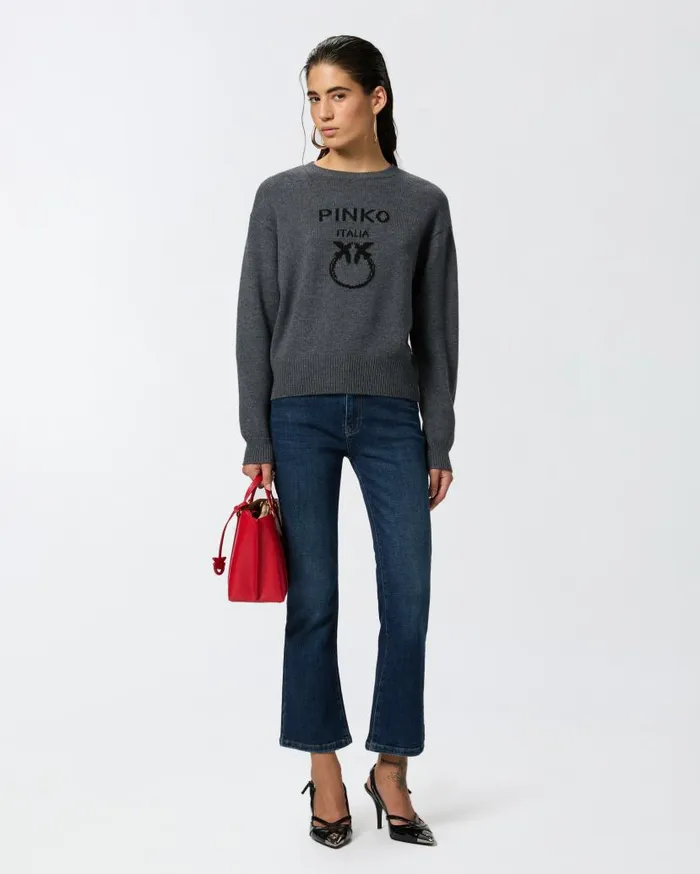 Pinko Dark Denim Bootcut Jeans Dark Vintage Wash Women Jeans