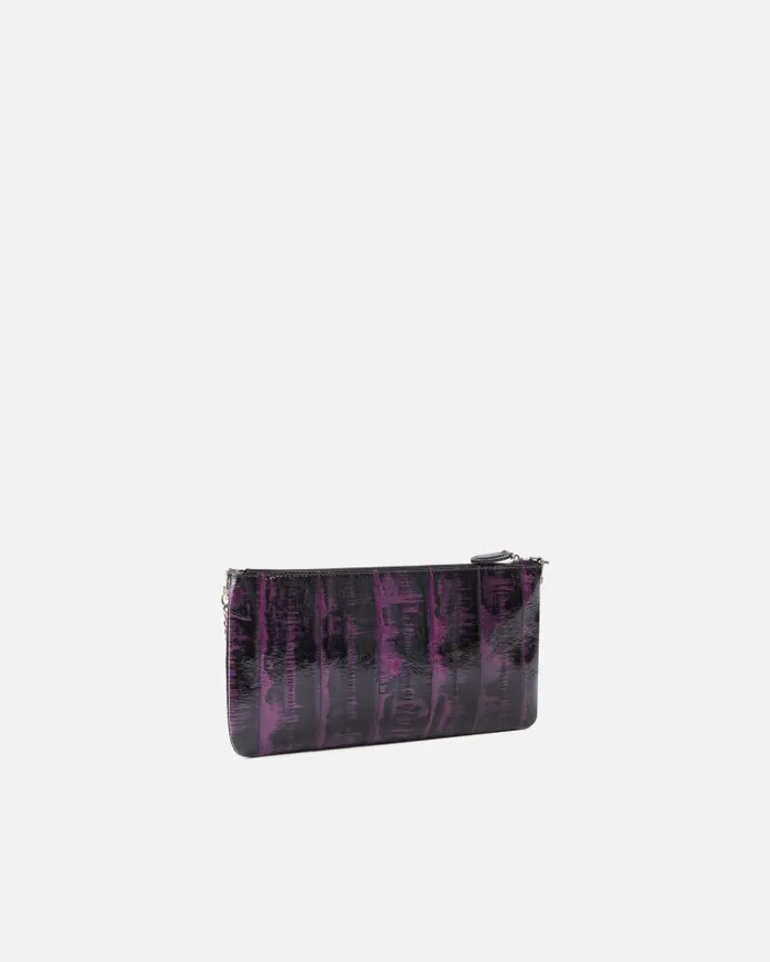 Pinko Eel Leather Crossbody ClutchGalleria Pinkblackold Silver Women Limited Edition