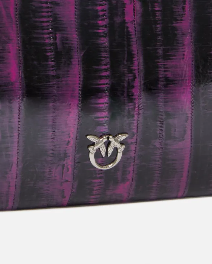 Pinko Eel Leather Crossbody ClutchGalleria Pinkblackold Silver Women Limited Edition