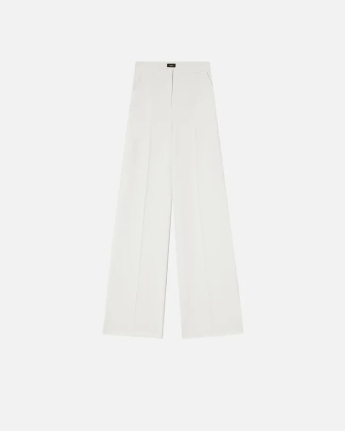 Pinko Elegant Palazzo Trousers In Crepe Lily White Women Trousers
