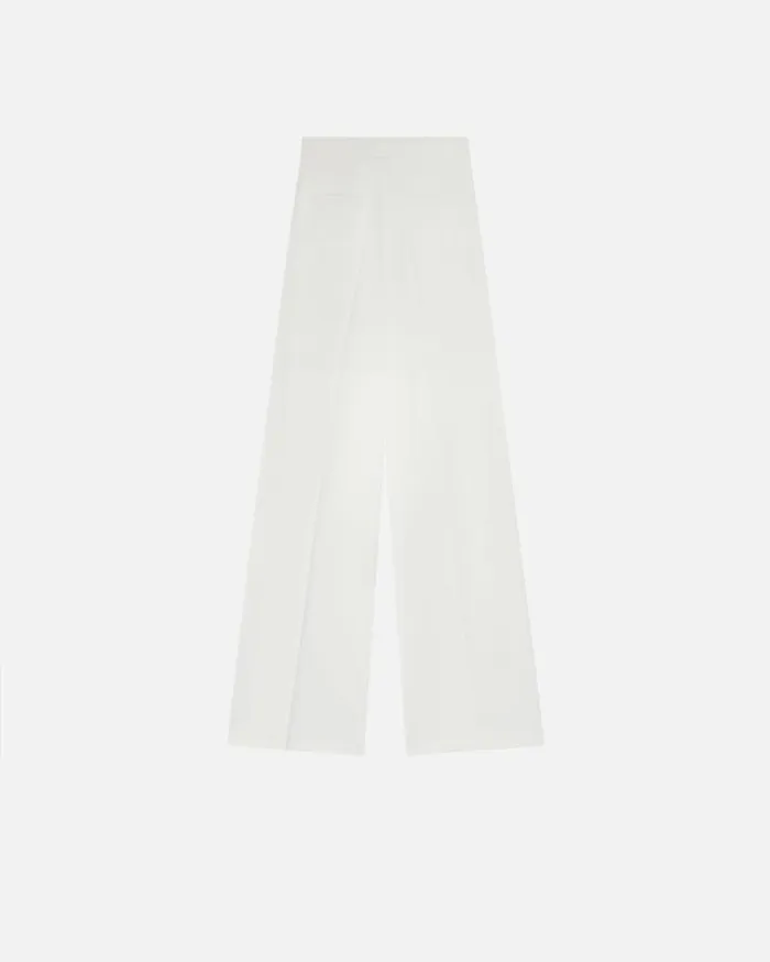 Pinko Elegant Palazzo Trousers In Crepe Lily White Women Trousers
