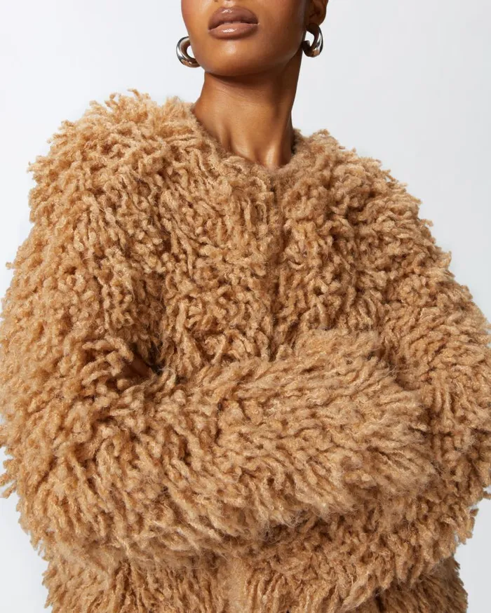 Pinko Faux Fur Coat Brown 8211 Otter Women Outerwear
