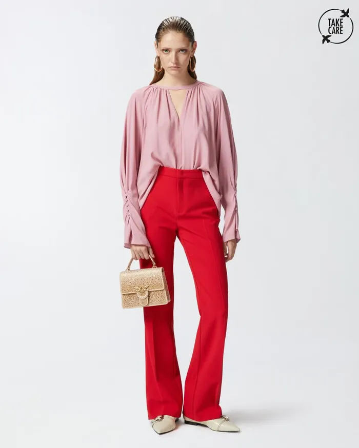 Pinko Flowing Vneck Blouse Pinkpolignac Women Shirts And Blouses