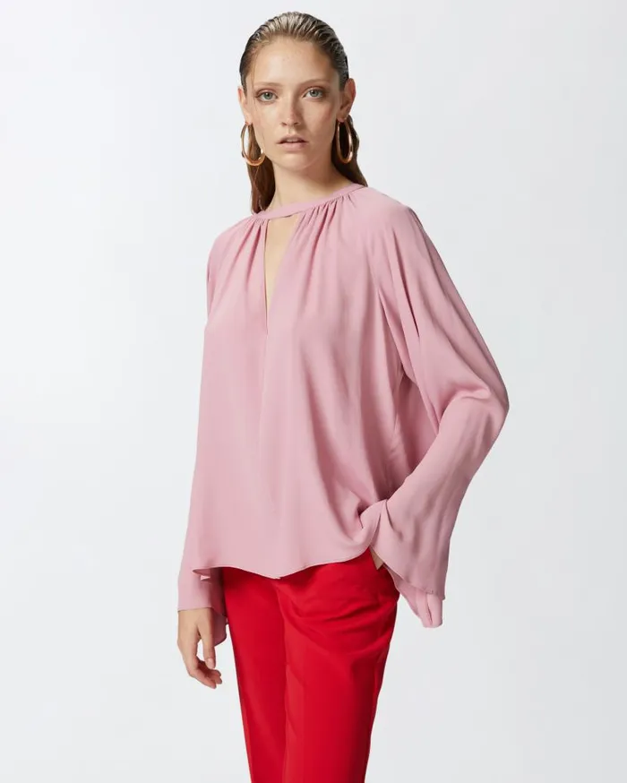 Pinko Flowing Vneck Blouse Pinkpolignac Women Shirts And Blouses
