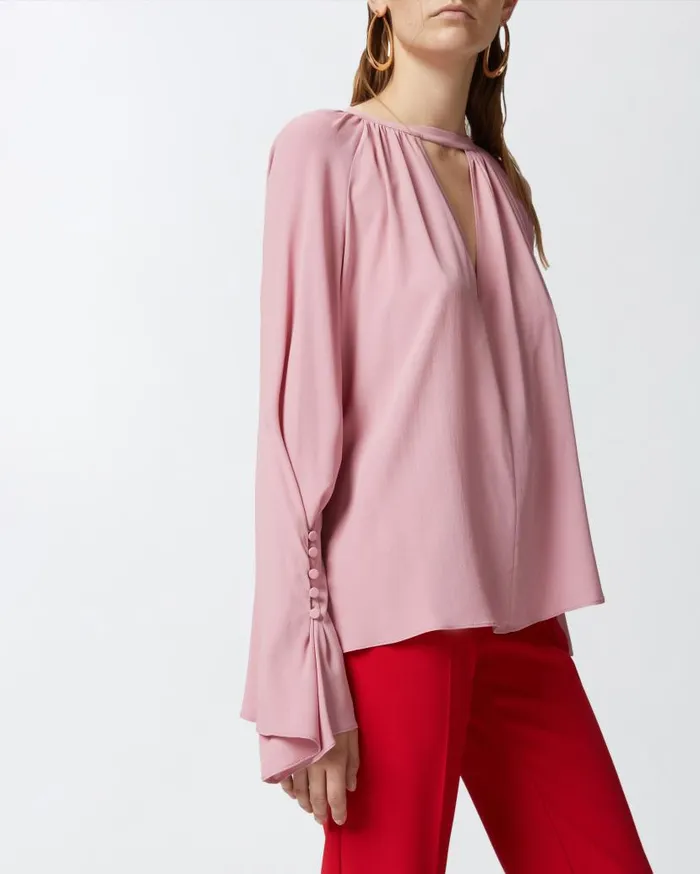 Pinko Flowing Vneck Blouse Pinkpolignac Women Shirts And Blouses