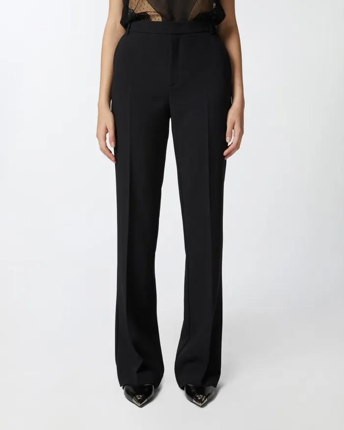 Pinko Highwaisted Slightly Flared Trousers Limo Black Women Trousers