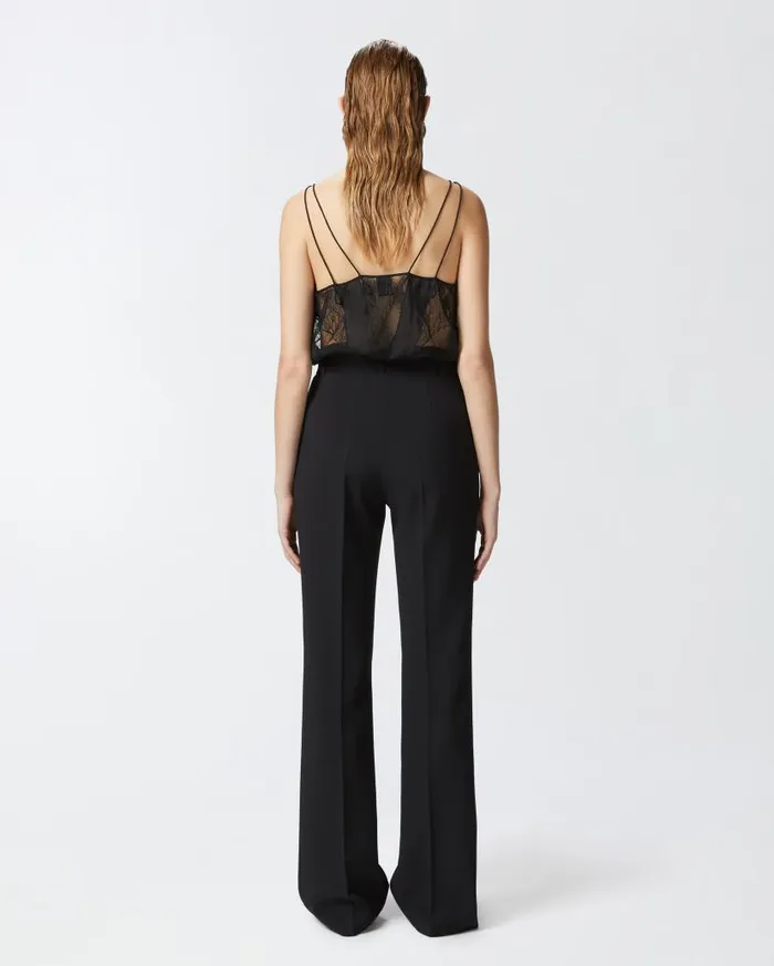 Pinko Highwaisted Slightly Flared Trousers Limo Black Women Trousers