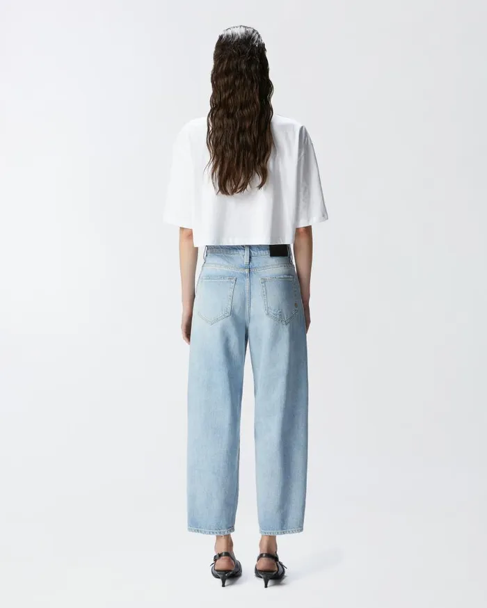 Pinko Jeans With Relaxed Rips Light Vintage Wash Women Jeans
