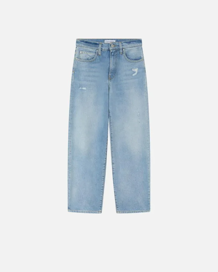 Pinko Jeans With Relaxed Rips Light Vintage Wash Women Jeans