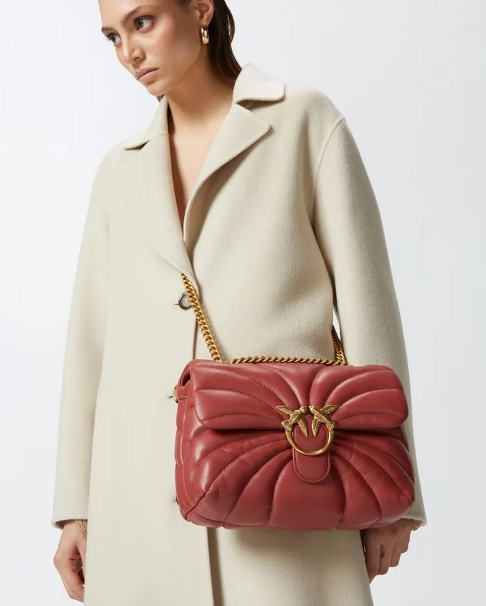 Pinko Love Bag Puff Large Butterfly Quilt Crossbody Bag Red Ochreantiquegold Women Crossbody Bags