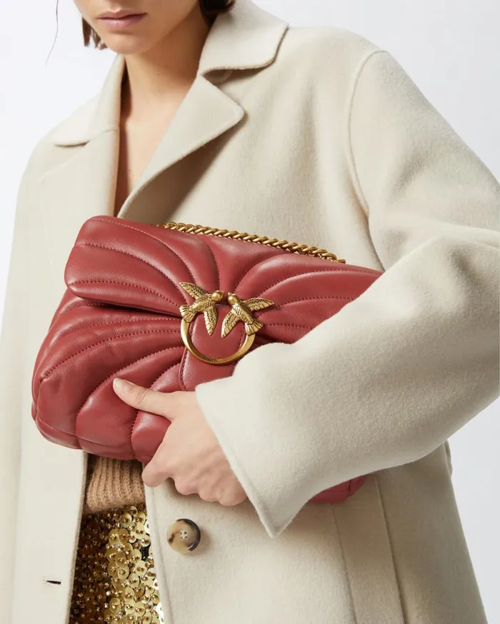 Pinko Love Bag Puff Large Butterfly Quilt Crossbody Bag Red Ochreantiquegold Women Crossbody Bags