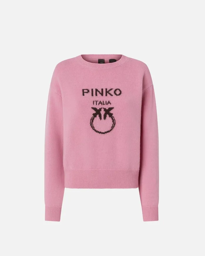 Pinko Love Birds Pullover Pinkbrown Women Knitwear