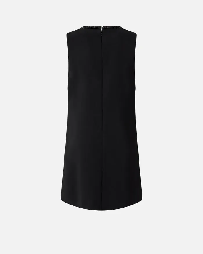 Pinko Mini Dress With Jewel Neck Limo Black Women Dresses