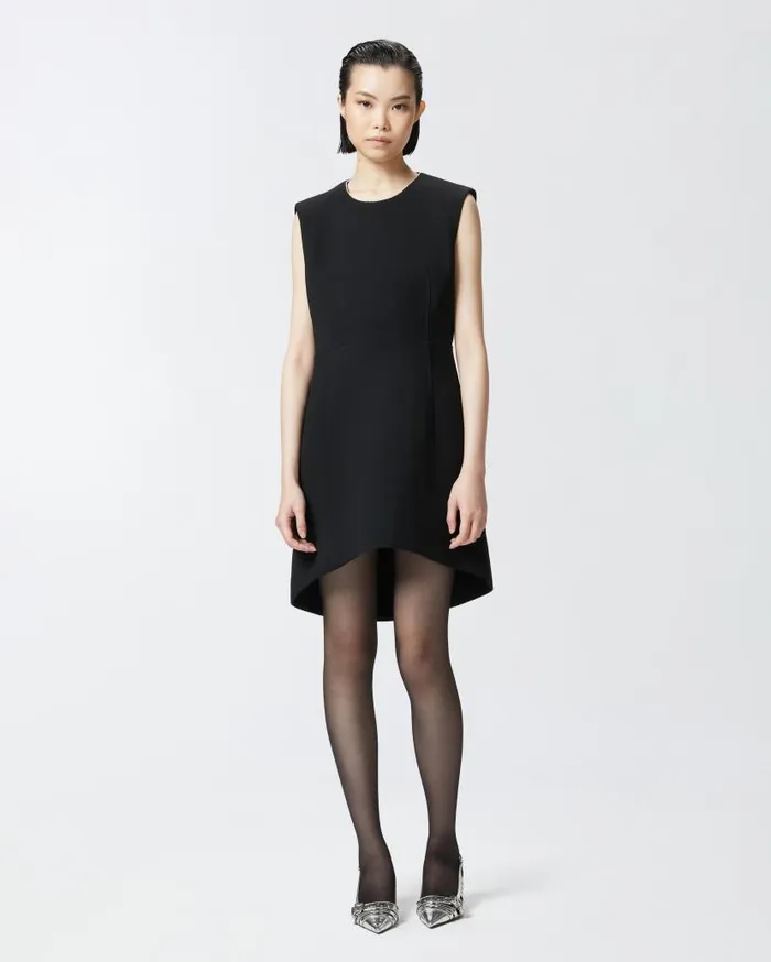 Pinko Mini Dress With Open Back And Rhinestones Limo Black Women Dresses