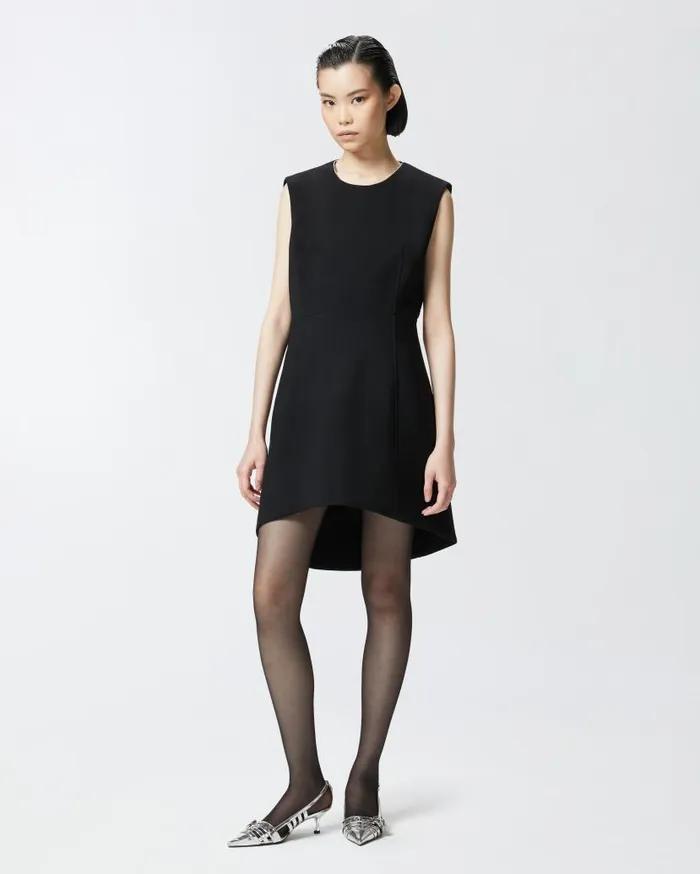 Pinko Mini Dress With Open Back And Rhinestones Limo Black Women Dresses