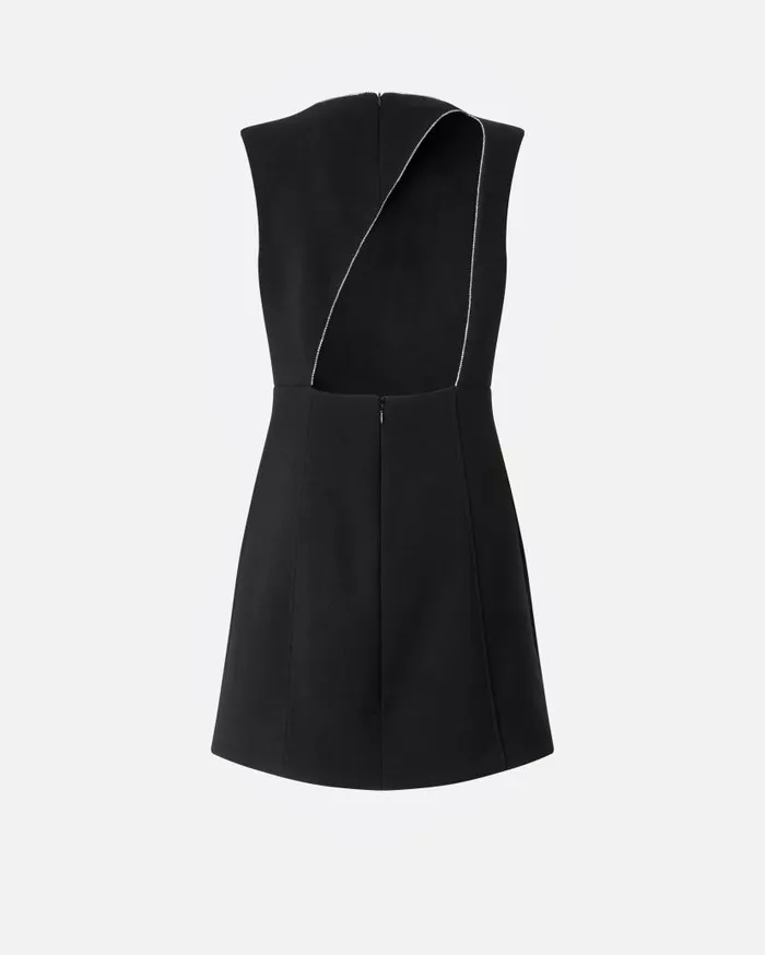 Pinko Mini Dress With Open Back And Rhinestones Limo Black Women Dresses