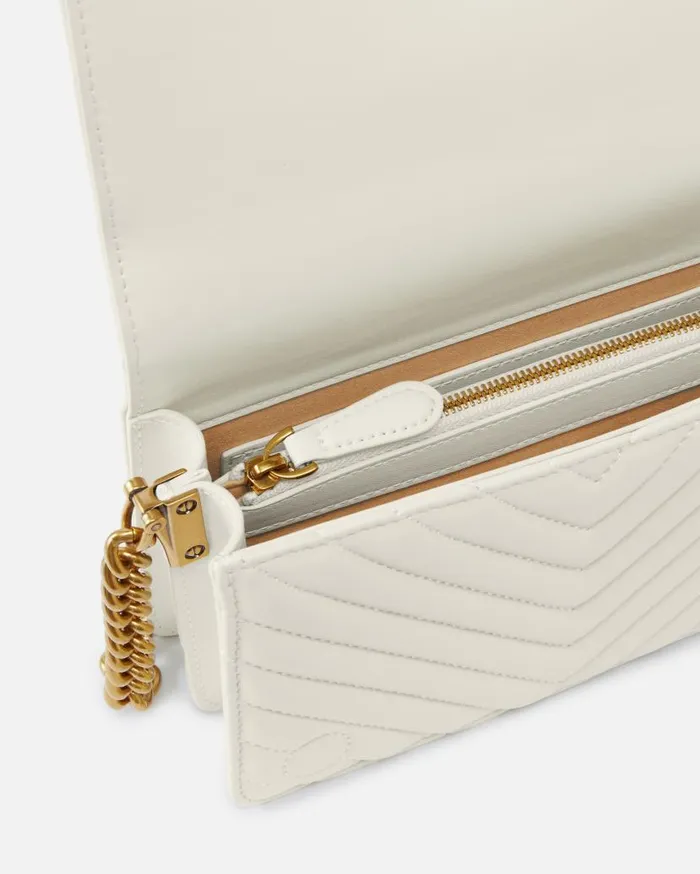 Pinko Mini Love Bag Click Chevron Whitewhiteantique Gold Women Love Bag Click