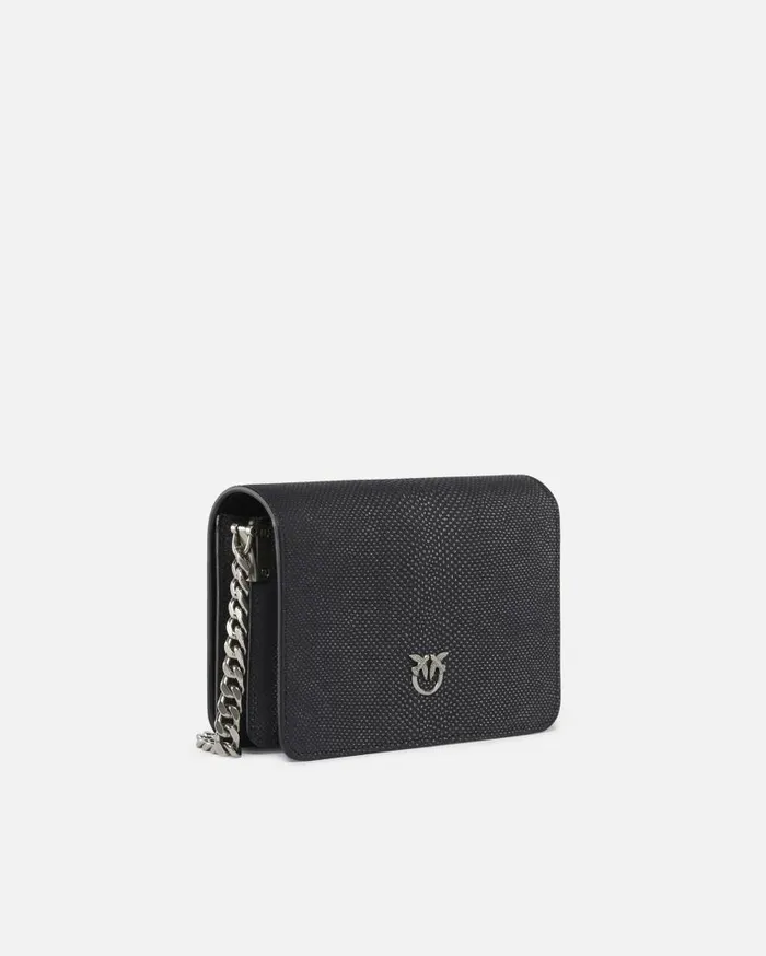 Pinko Mini Love Bag Crossbody Bag In Glitter PythonGalleria Blackold Silver Women Limited Edition