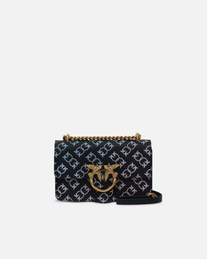 Pinko Mini Love Bag Crossbody Bag With Multicoloured Imprim Logo Blackmulticolouredantiquegold Women Crossbody Bags Pinko Mini Love Bag Crossbody Bag With Multicoloured Imprim Logo Blackmulticolouredantiquegold Women Crossbody Bags