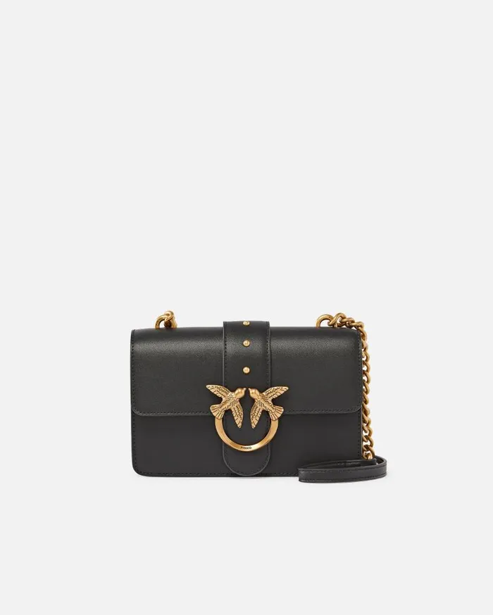 Pinko Mini Love Bag One Simply Blackantique Gold Women Crossbody Bags