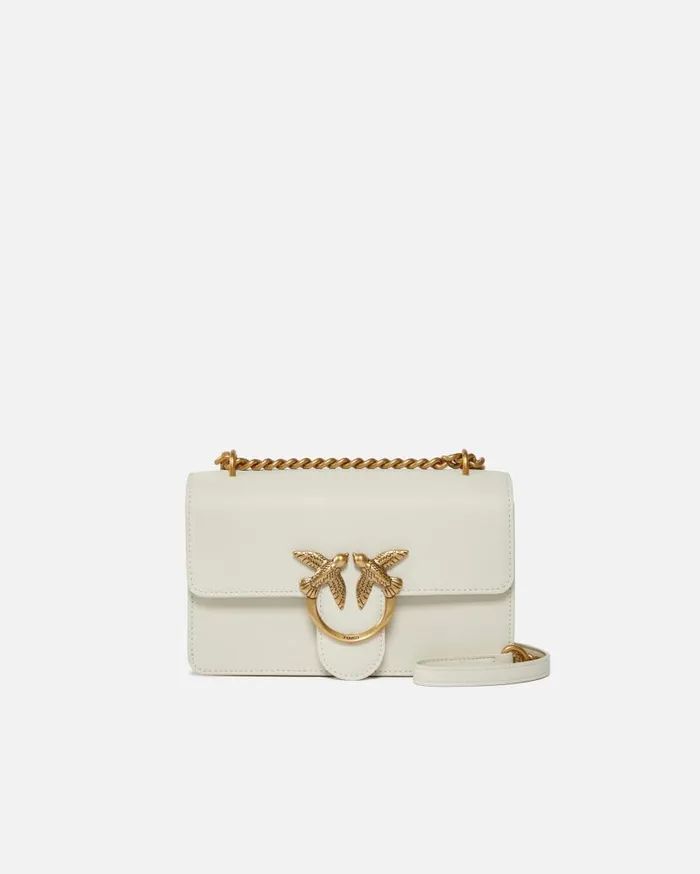 Pinko Mini Love Bag One Simply Whitewhiteantique Gold Women Shoulder Bags