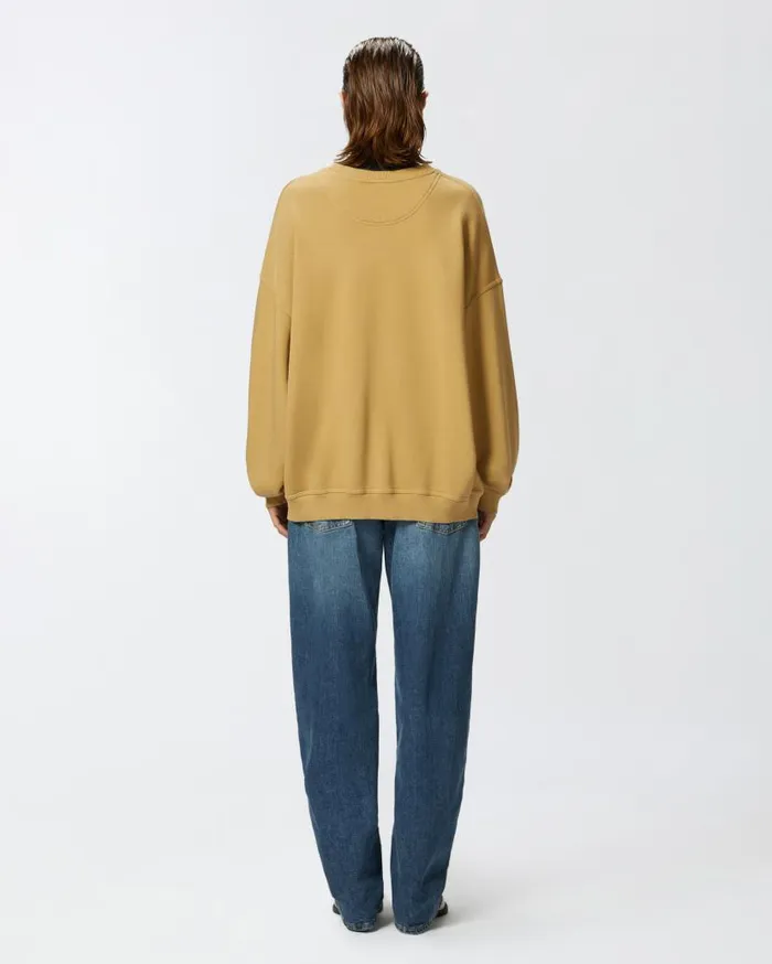Pinko Oversized Sweatshirt WithAtelier Print Beige Women Sweatshirts