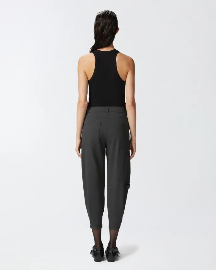Pinko Ribbed Camisole Top With Logo Limo Black Women Topwear