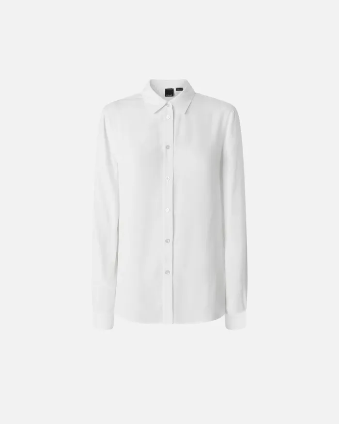 Pinko Shirt In Silkblend Crepe De Chine Vanilla Icecream White Women Shirts And Blouses