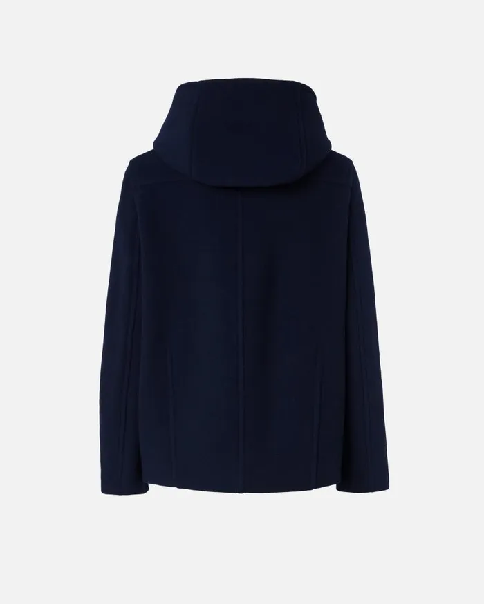 Pinko Short Duffle Coat With Toggles Total Eclipse Blue Women Outerwear
