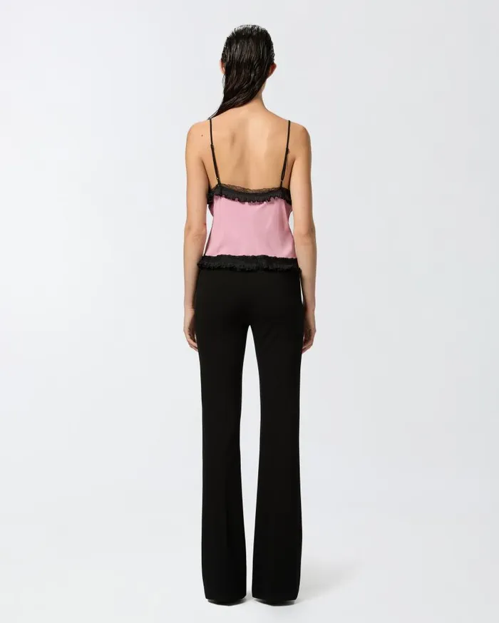 Pinko Silkblend Crepe Thin Shoulder Top Pinkpolignac Women Topwear