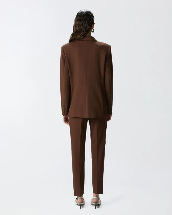 Pinko Singlebreasted Blazer With Structured Shoulders Dark Brown Women Jackets