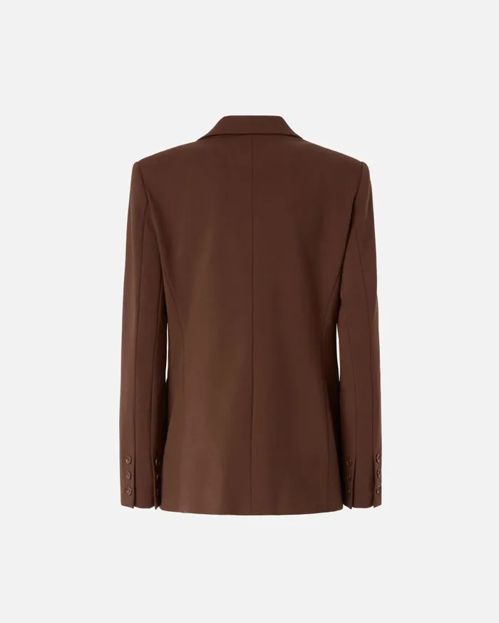 Pinko Singlebreasted Blazer With Structured Shoulders Dark Brown Women Jackets