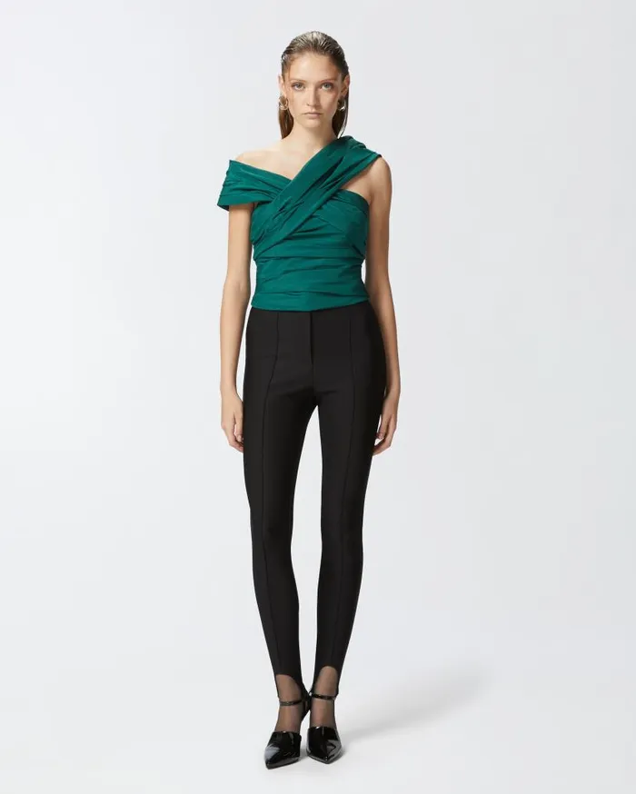 Pinko Slimfitting Technical Trousers With Stirrups Limo Black Women Trousers
