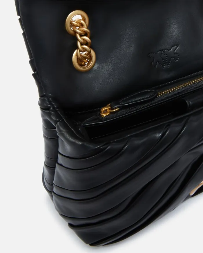 Pinko Small Leathereffect Mini Love Bag Puff Crossbody Bag Blackantique Gold Women Crossbody Bags