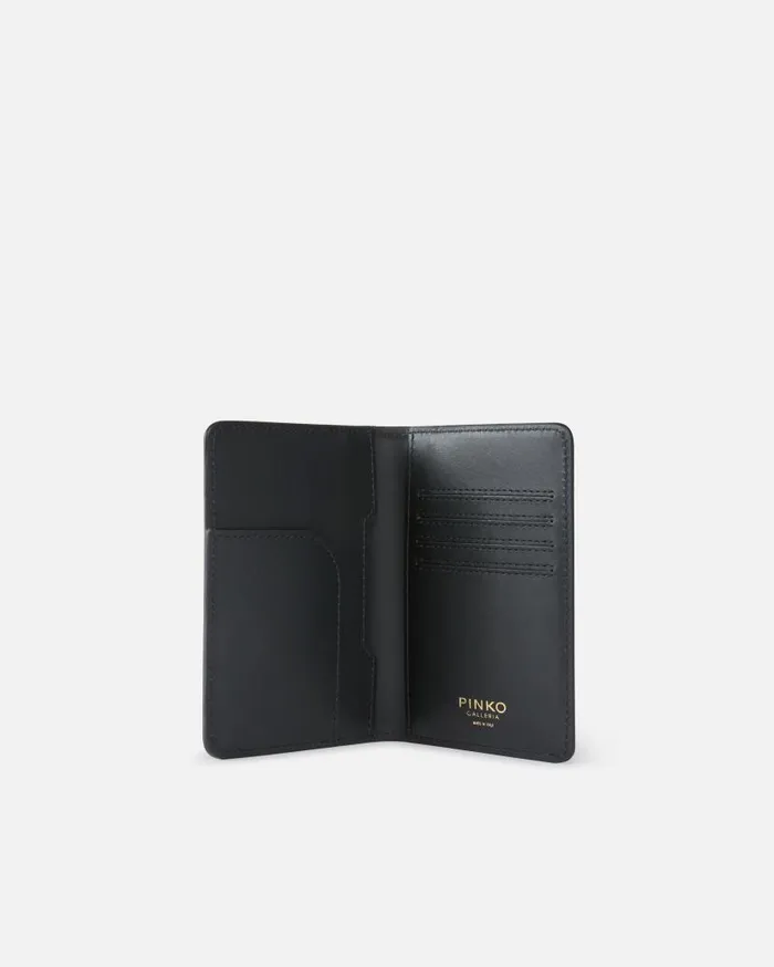 Pinko Smooth Leather Passport HolderGalleria Blacklight Gold Women Limited Edition