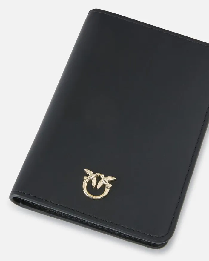 Pinko Smooth Leather Passport HolderGalleria Blacklight Gold Women Limited Edition