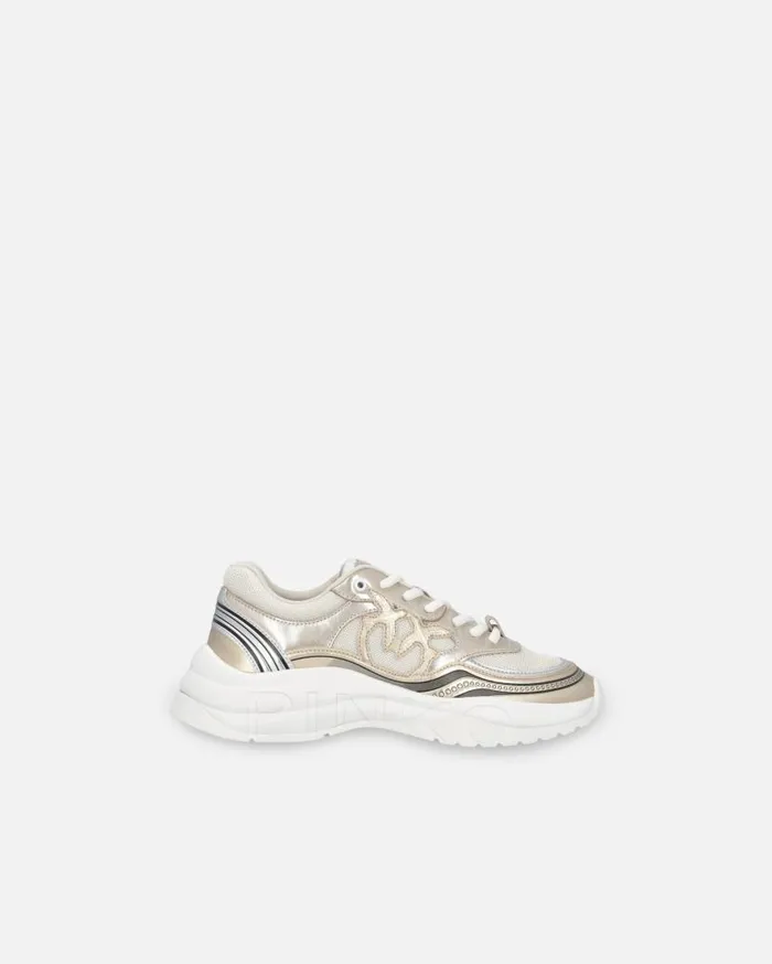 Pinko Sneakers With Metallic Details Gold Women Sneakers