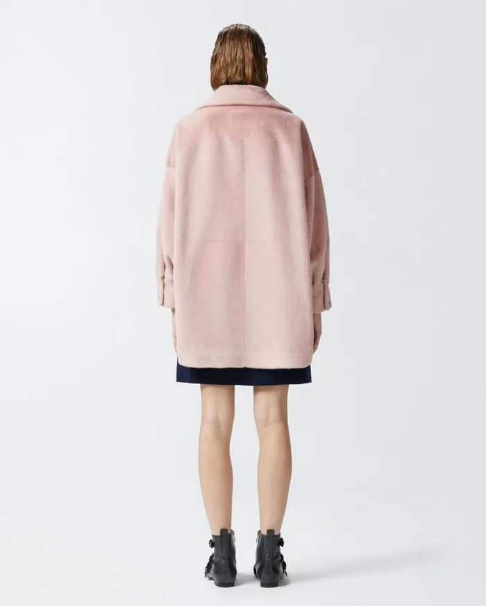 Pinko Soft Sheepskineffect Shacket Nectar Pink Women Outerwear